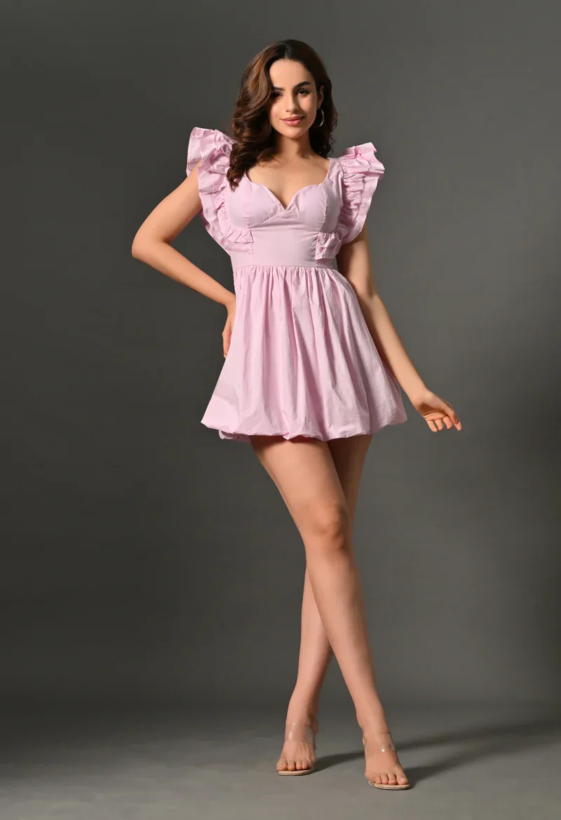 Pink Petal Dress by Newustore